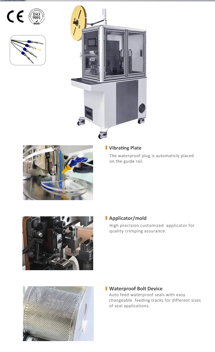 Semi automatic wire stripping seal insertion terminal crimping machine , sheathed cable seal loading machine Mesin crimping terminal penyisipan meterai pelucutan wayar separa automatik, mesin pemuatan meterai kabel bersarung