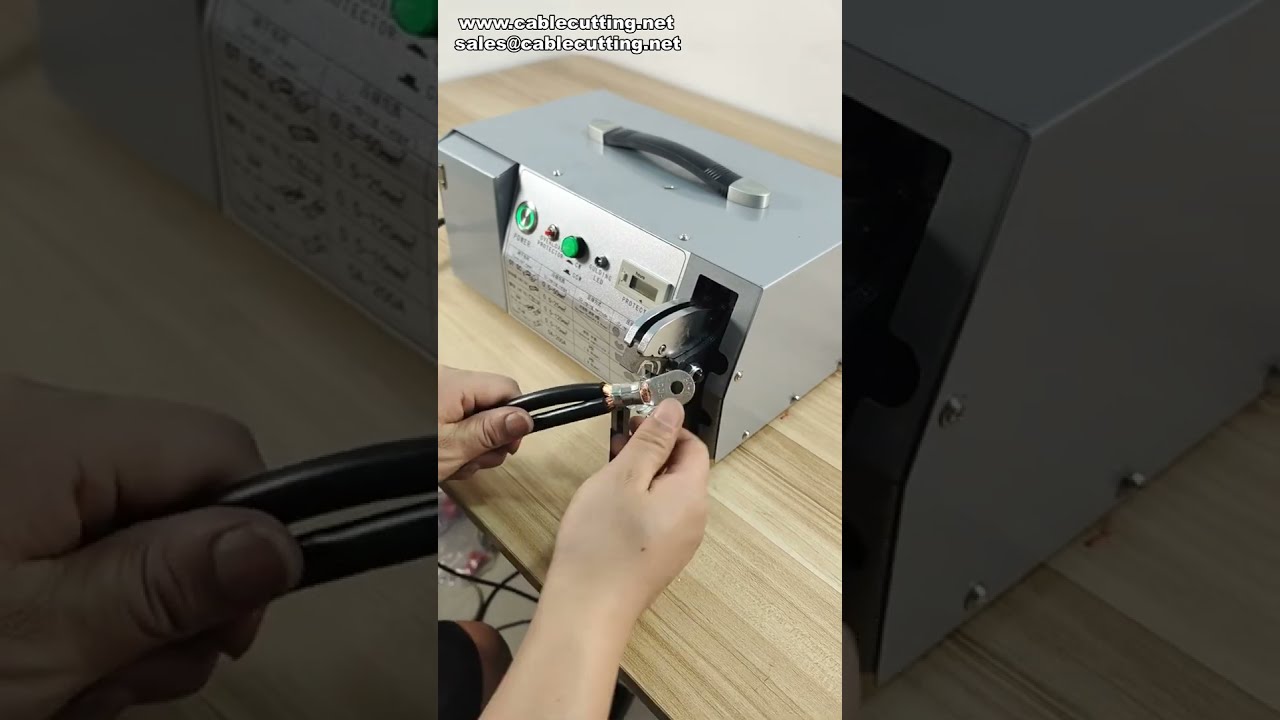 Elektryczna zaciskarka EM-50B2 do końcówek RN do 60 mm² - demonstracja #fabryka #maszyna