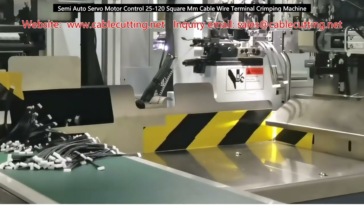 Półautomatyczna serwo-kontrolowana maszyna do zaciskania końcówek kabli 25-120 mm²